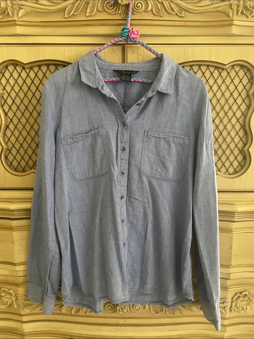 Calvin Klein Jeans Light Blue Jean Button-Down Shirt